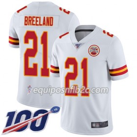 Camiseta Hombre NFL Kansas City Chiefs Bashaud Breeland 21 Nike Blanco 100th